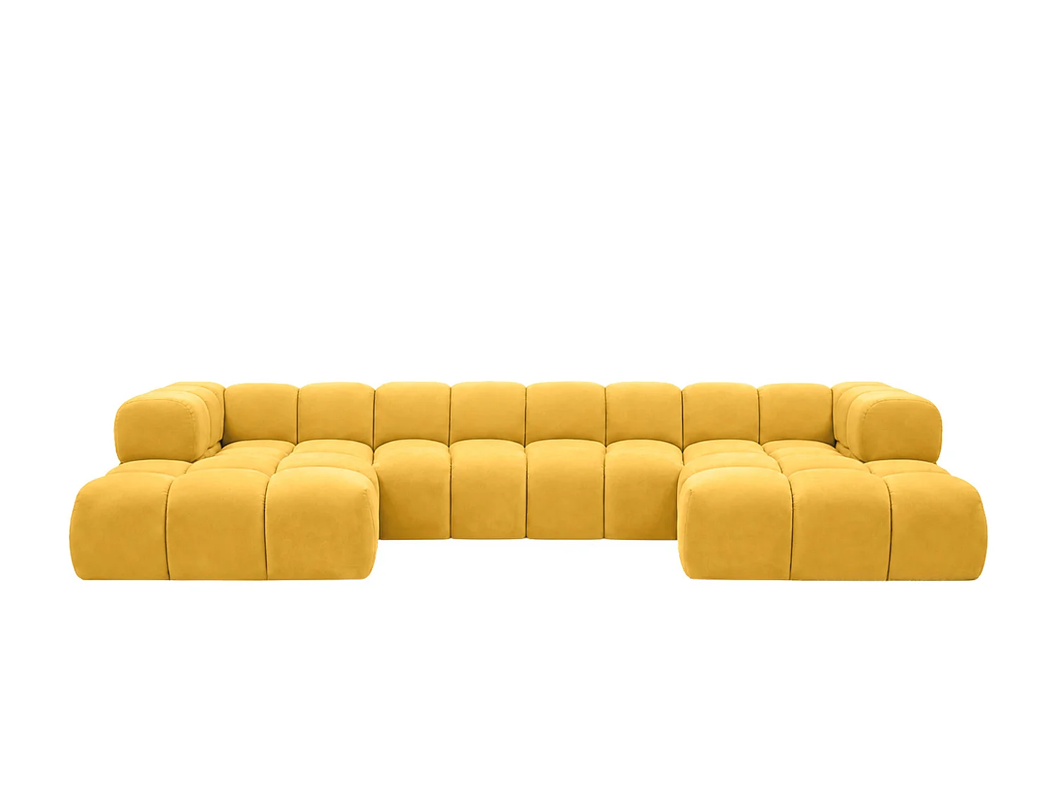 Divano angolare a U, tessuto velluto Bluvel, dorato, Averro U XL