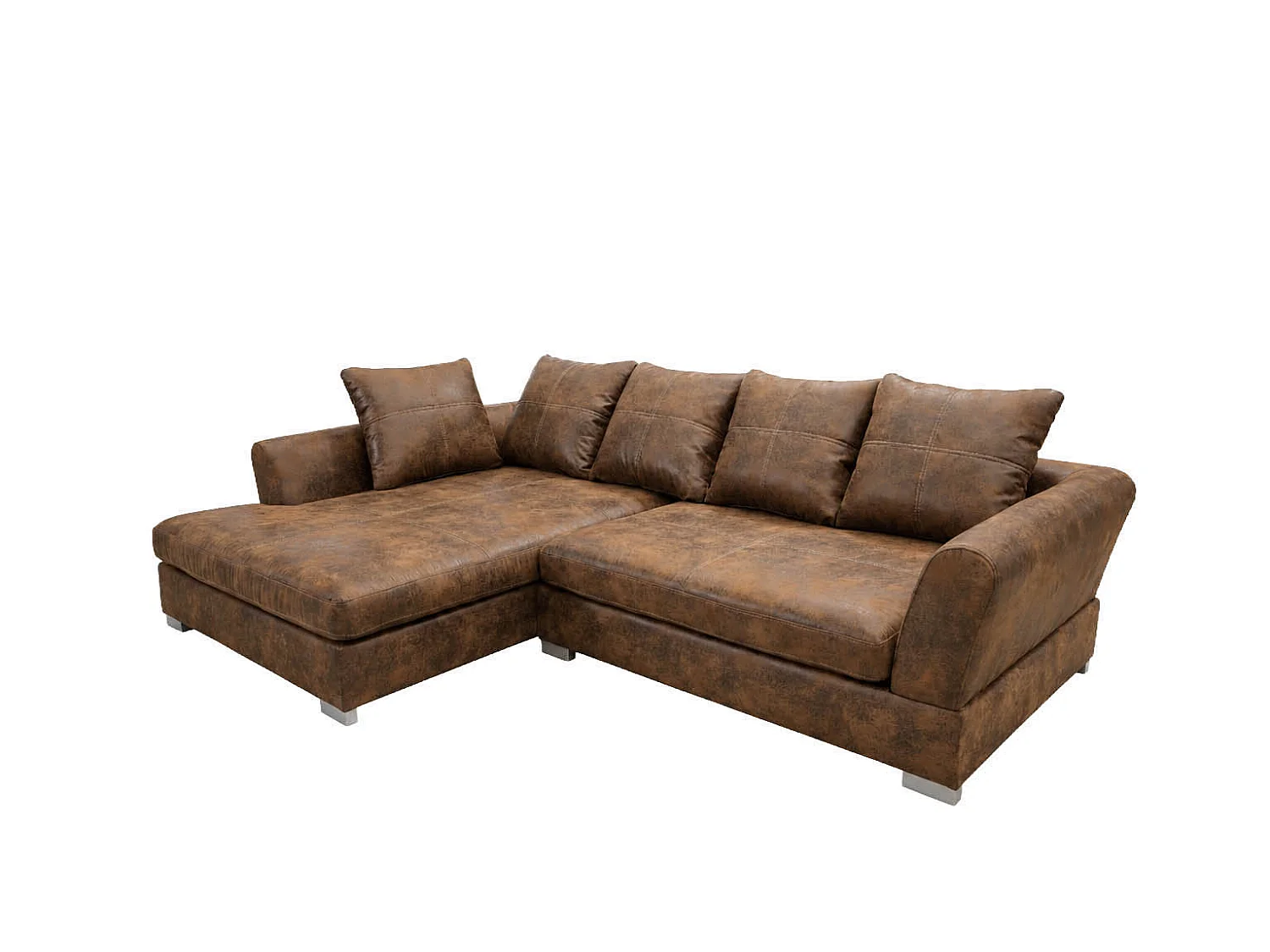 Ecksofa L-Form, Möbelbezugsstoff Gobi, Braun, Links, ANNA