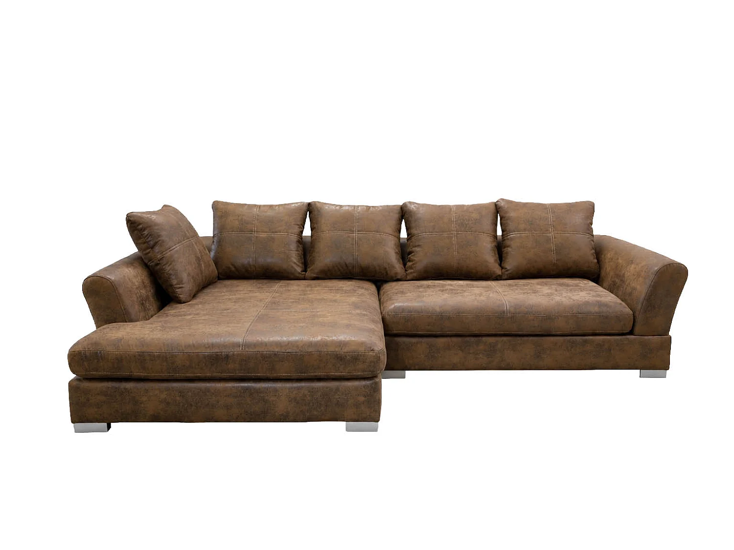 Ecksofa L-Form, Möbelbezugsstoff Gobi, Braun, Links, ANNA