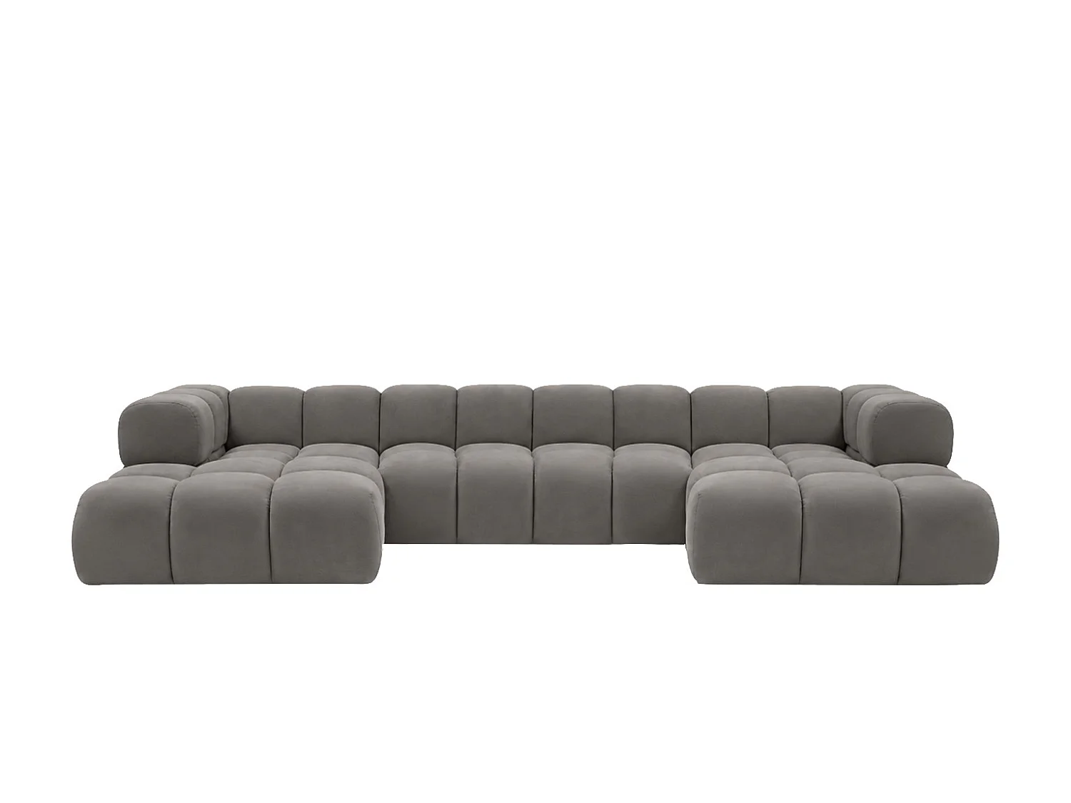 Canapé d’angle en U, tissu velours Bluvel, gris cendré, Averro U XL