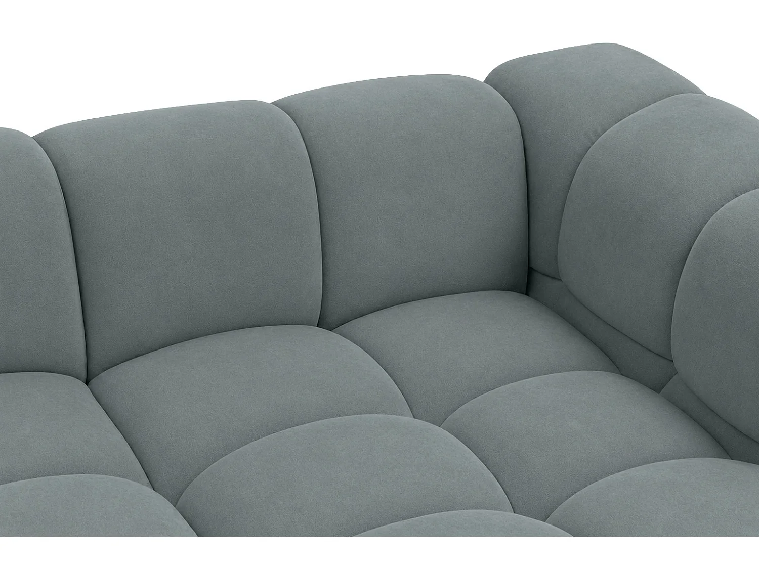 Divano angolare a U, tessuto velluto Bluvel, grigio-blu, Averro U XL