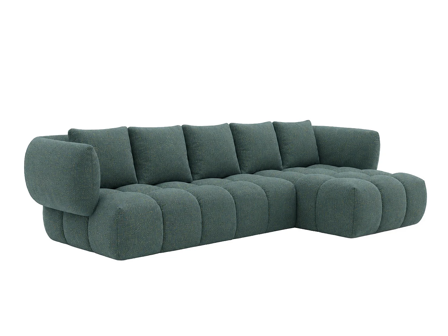 Canapé d’angle en L, tissu chenille Puente, bleu azur, droite, SEVIO L