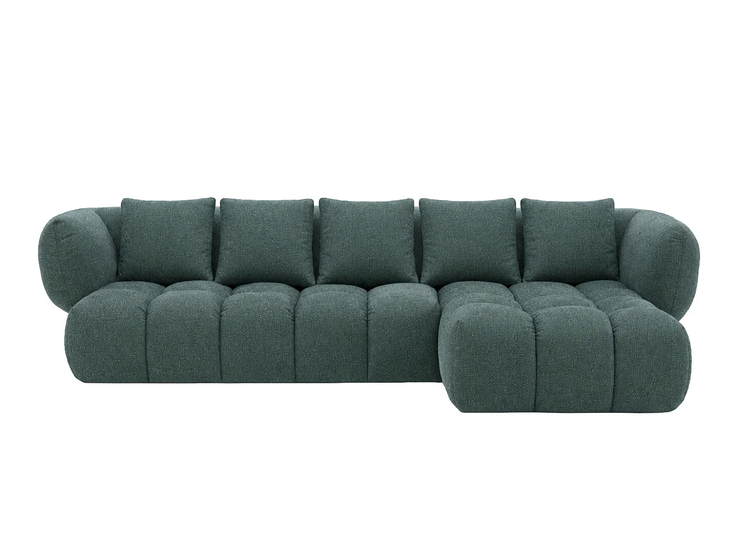 Canapé d’angle en L, tissu chenille Puente, bleu azur, droite, SEVIO L