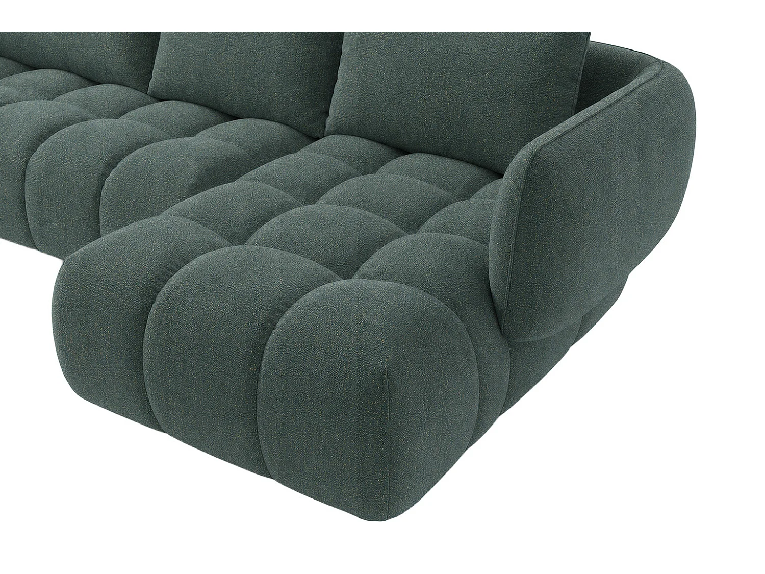 Canapé d’angle en L, tissu chenille Puente, bleu azur, droite, SEVIO L