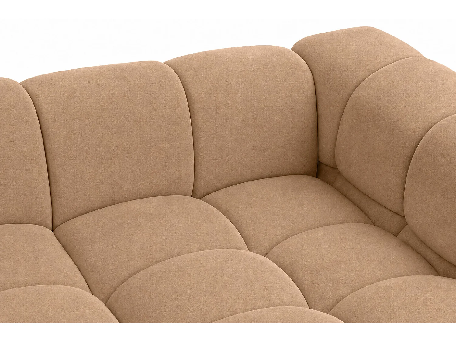 Divano angolare a L, tessuto velluto Bluvel, latte, destra, Averro XL