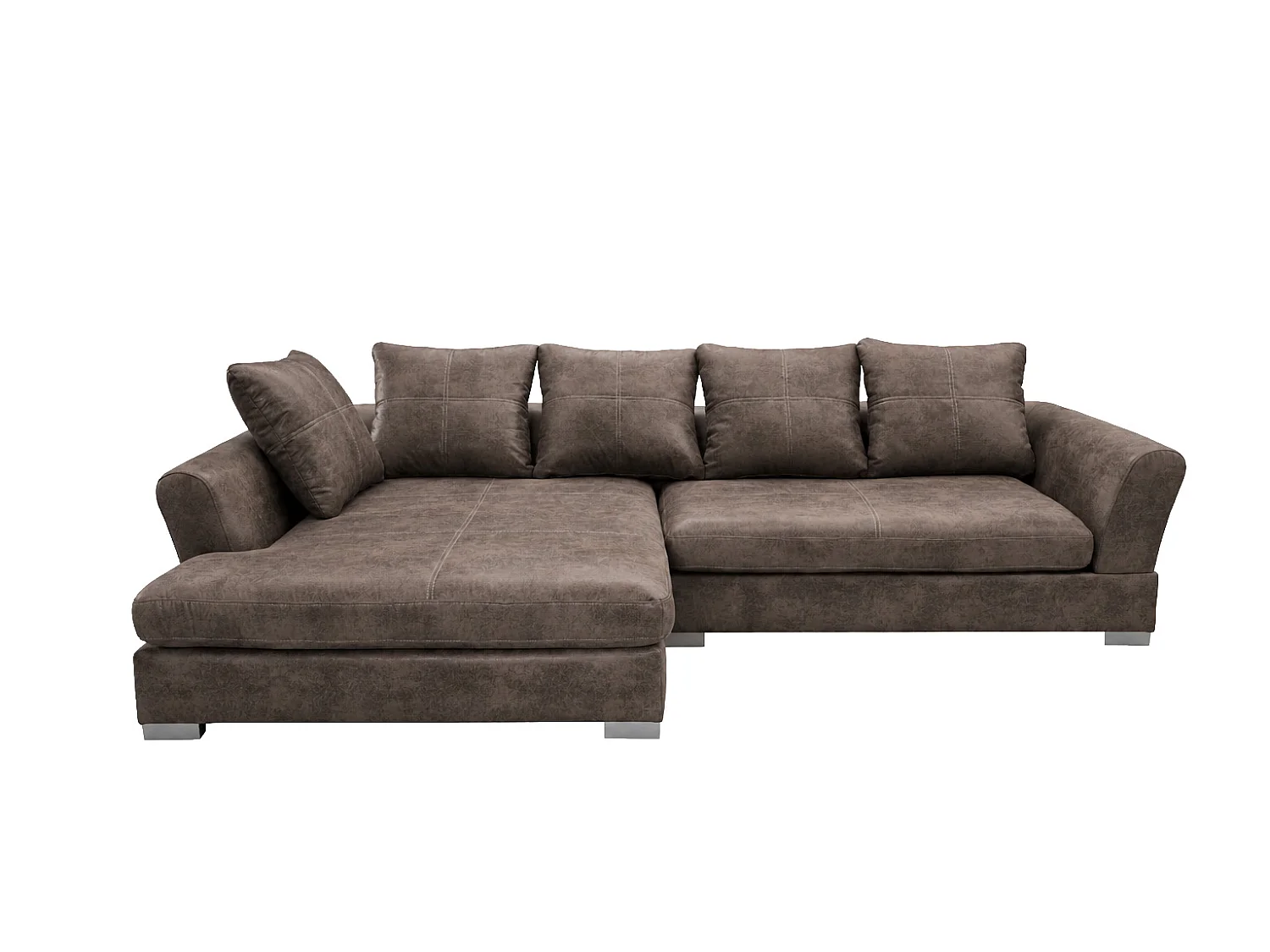 Hoekbank L-vorm, meubelbekledingsstof Preston, taupe, links, ANNA