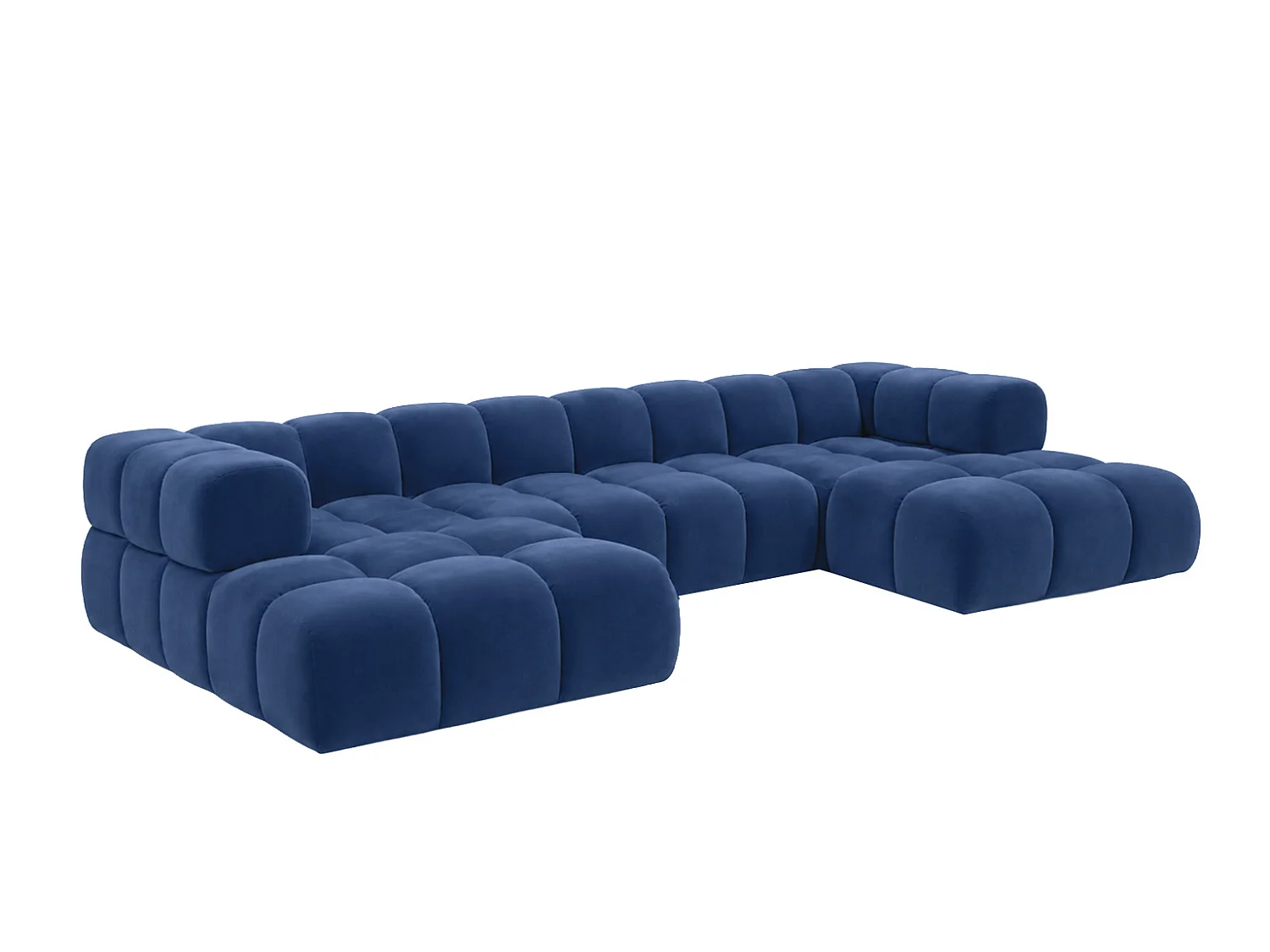 Divano angolare a U, tessuto velluto Bluvel, blu inchiostro, Averro U XL
