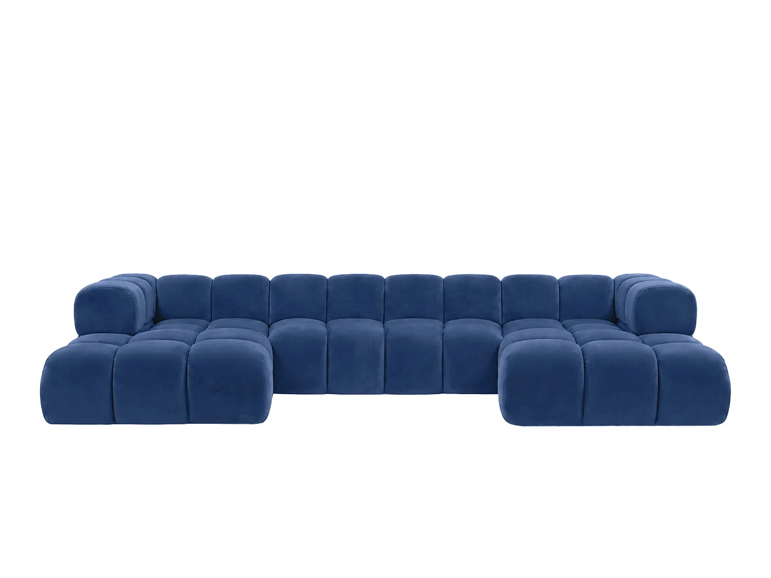 Divano angolare a U, tessuto velluto Bluvel, blu inchiostro, Averro U XL