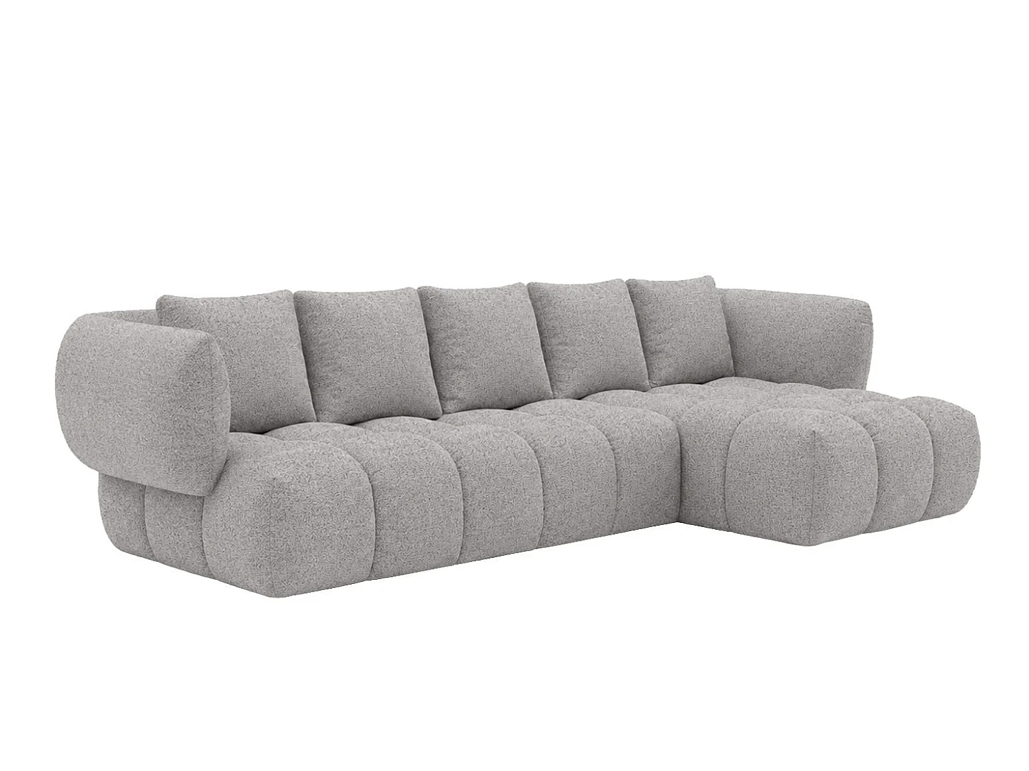 Canapé d’angle en L, tissu chenille Puente, beige, droite, SEVIO L