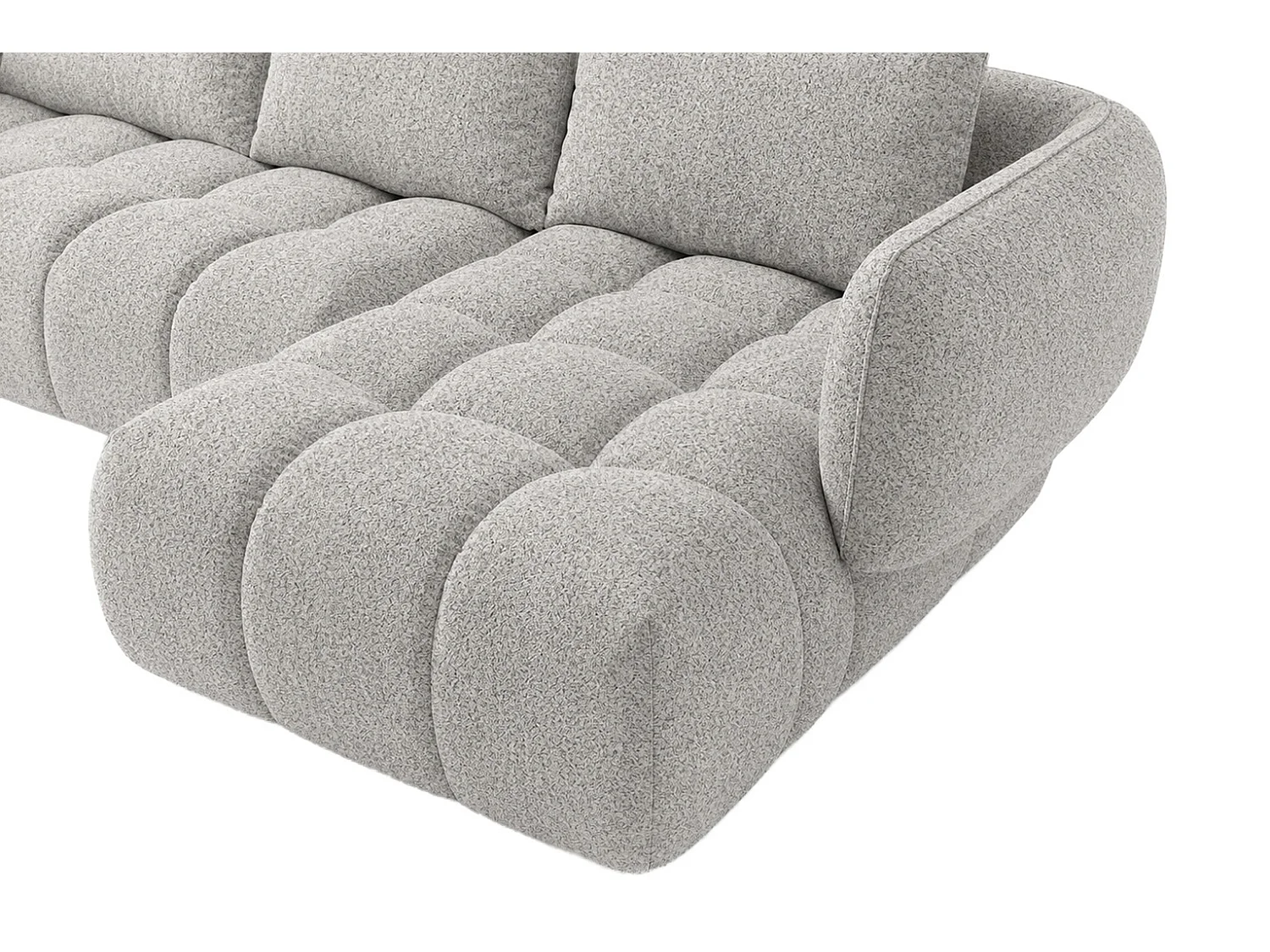 Canapé d’angle en L, tissu chenille Puente, beige, droite, SEVIO L