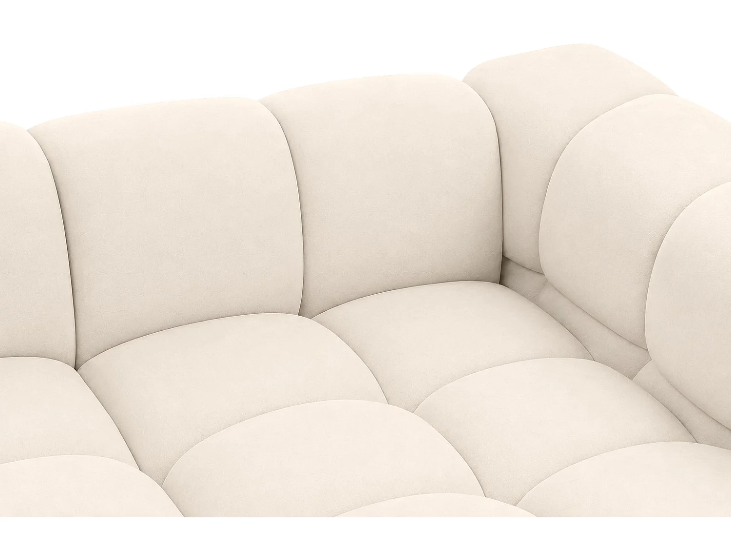 Divano angolare a U, tessuto velluto Bluvel, crema, Averro U