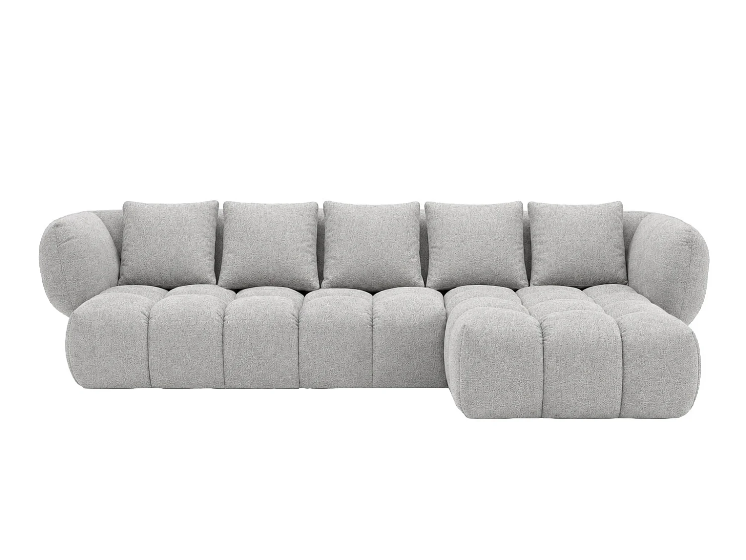 Canapé d’angle en L, tissu chenille Puente, gris clair, droite, SEVIO L