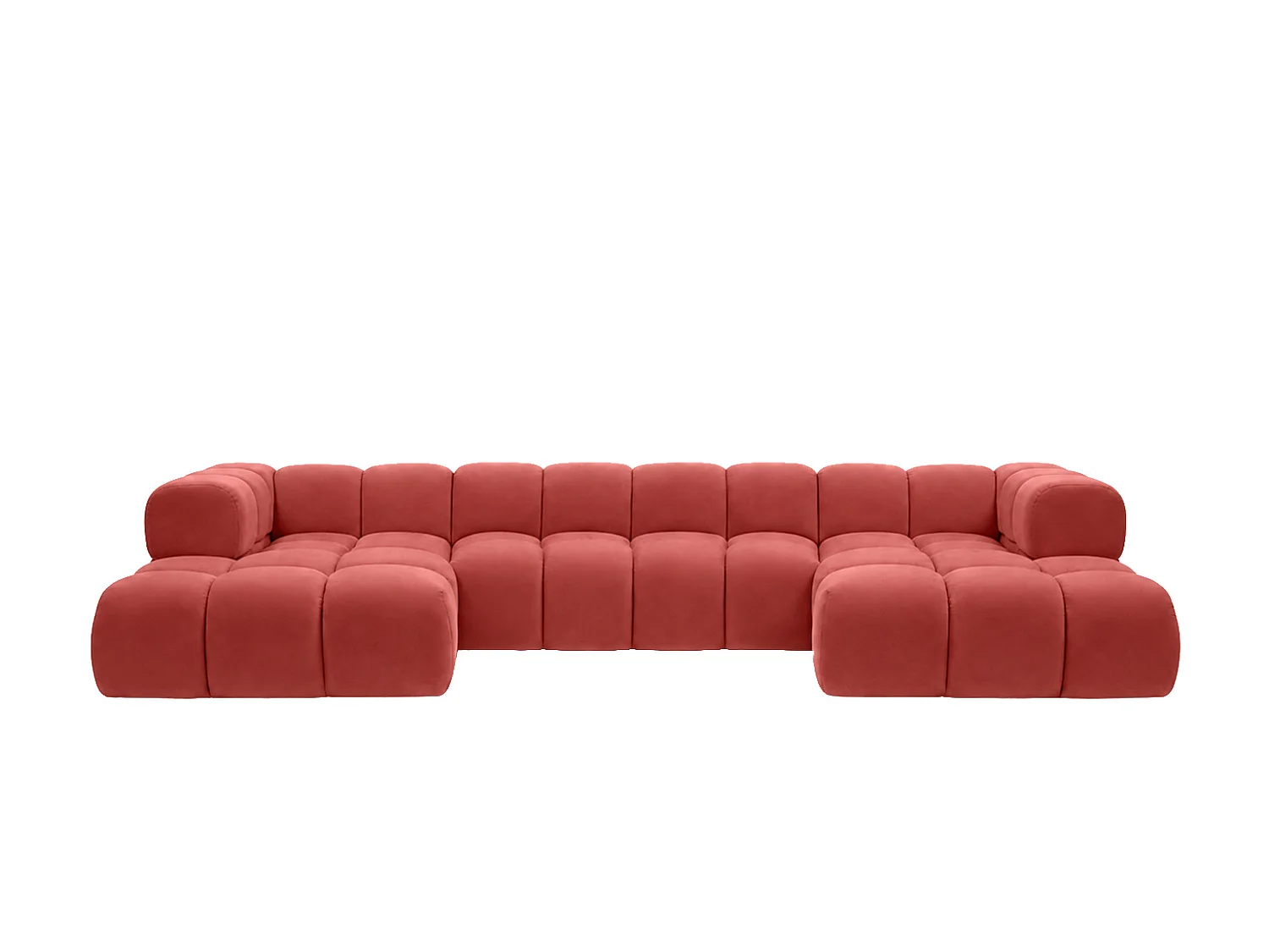 Divano angolare a U, tessuto velluto Bluvel, rosso vino, Averro U XL