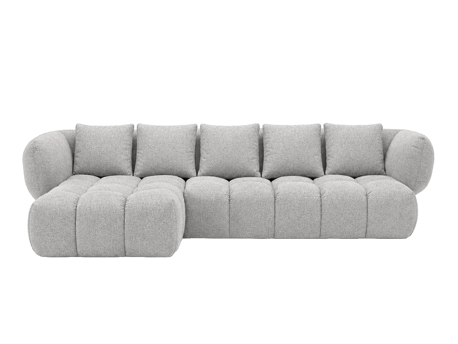 Canapé d’angle en L, tissu chenille Puente, gris clair, gauche, SEVIO L