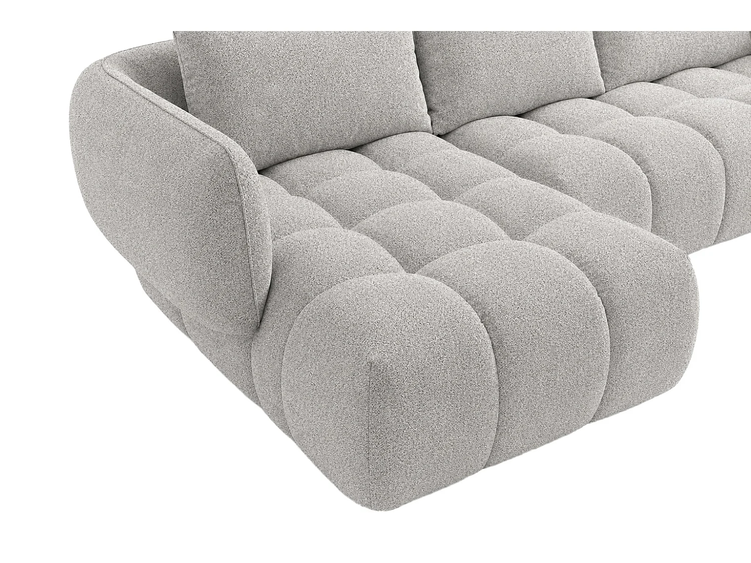 Canapé d’angle en L, tissu chenille Puente, gris clair, gauche, SEVIO L
