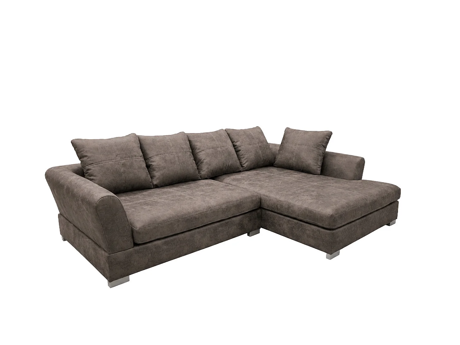 Hoekbank L-vorm, meubelbekledingsstof Preston, taupe, rechts, ANNA