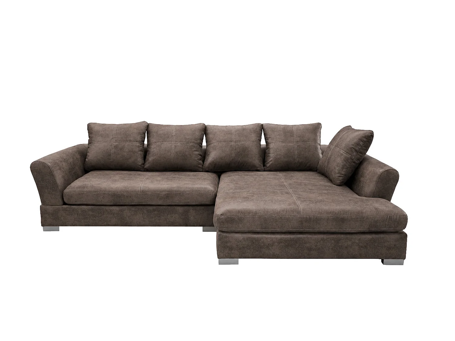 Hoekbank L-vorm, meubelbekledingsstof Preston, taupe, rechts, ANNA