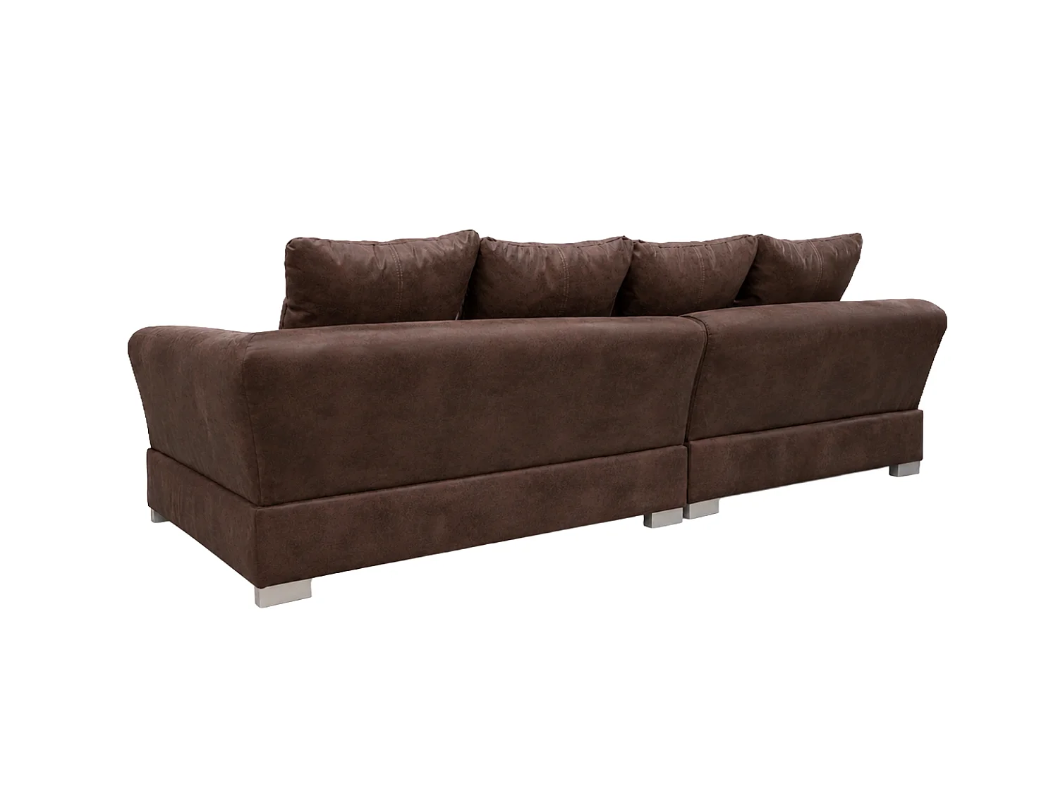 Ecksofa L-Form, Möbelbezugsstoff Gobi, Dunkelbraun, Rechts, ANNA