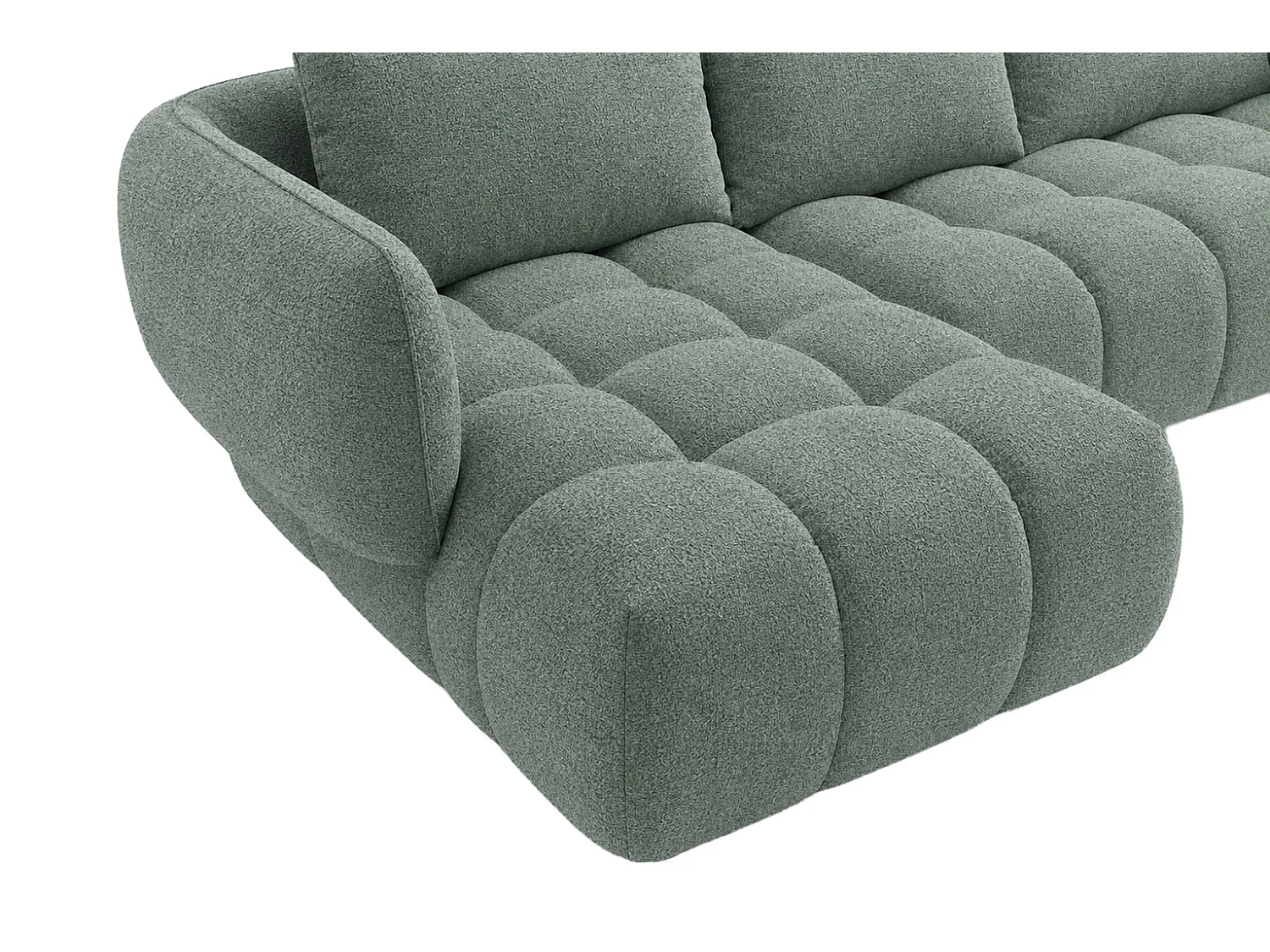 Canapé d’angle en L, tissu chenille Puente, menthe, gauche, SEVIO L