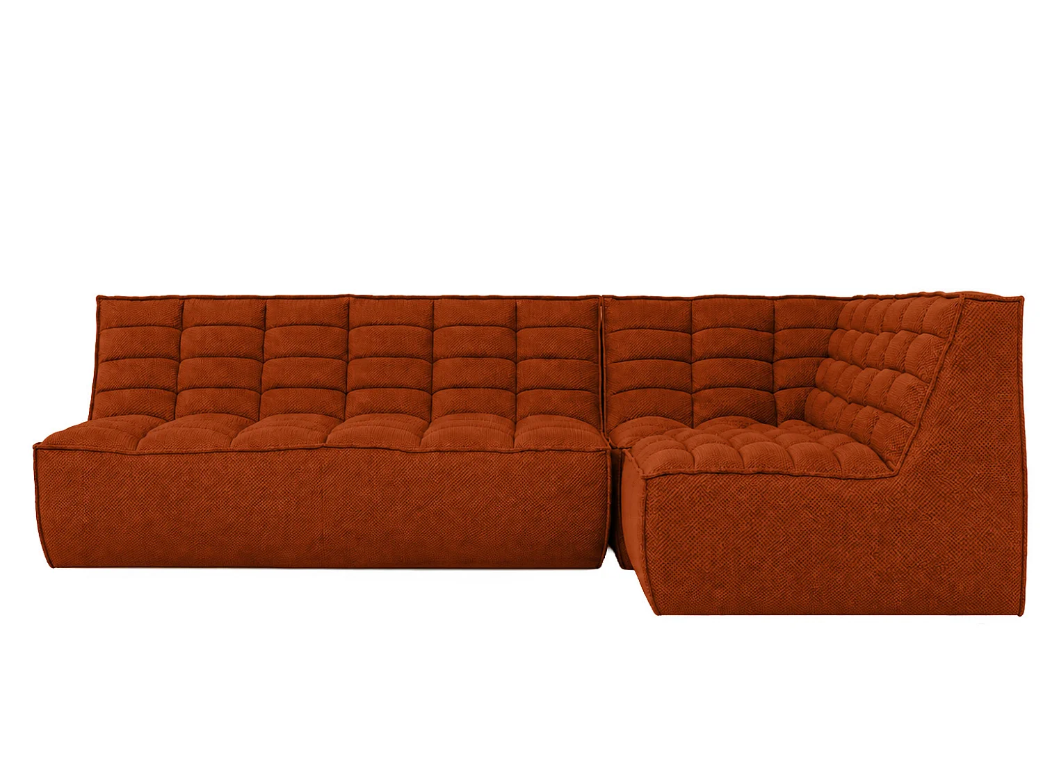 Divano angolare modulare a L, tessuto peluche Pop, rame, destra, LAZY L mini