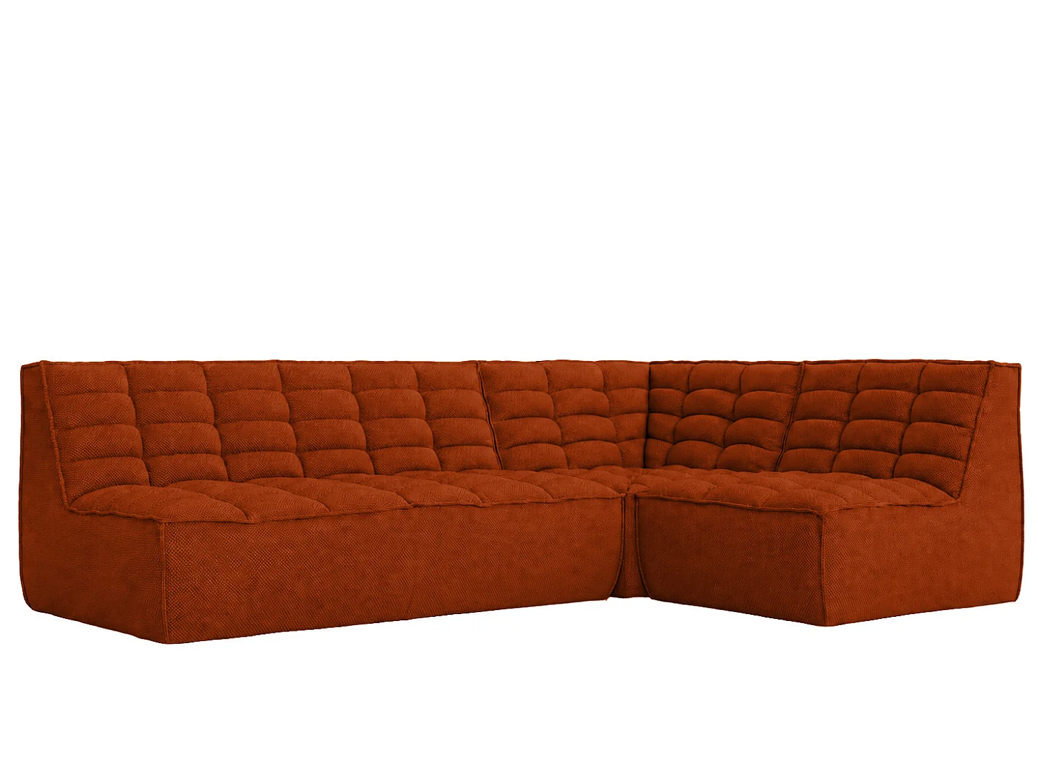 Divano angolare modulare a L, tessuto peluche Pop, rame, destra, LAZY L mini