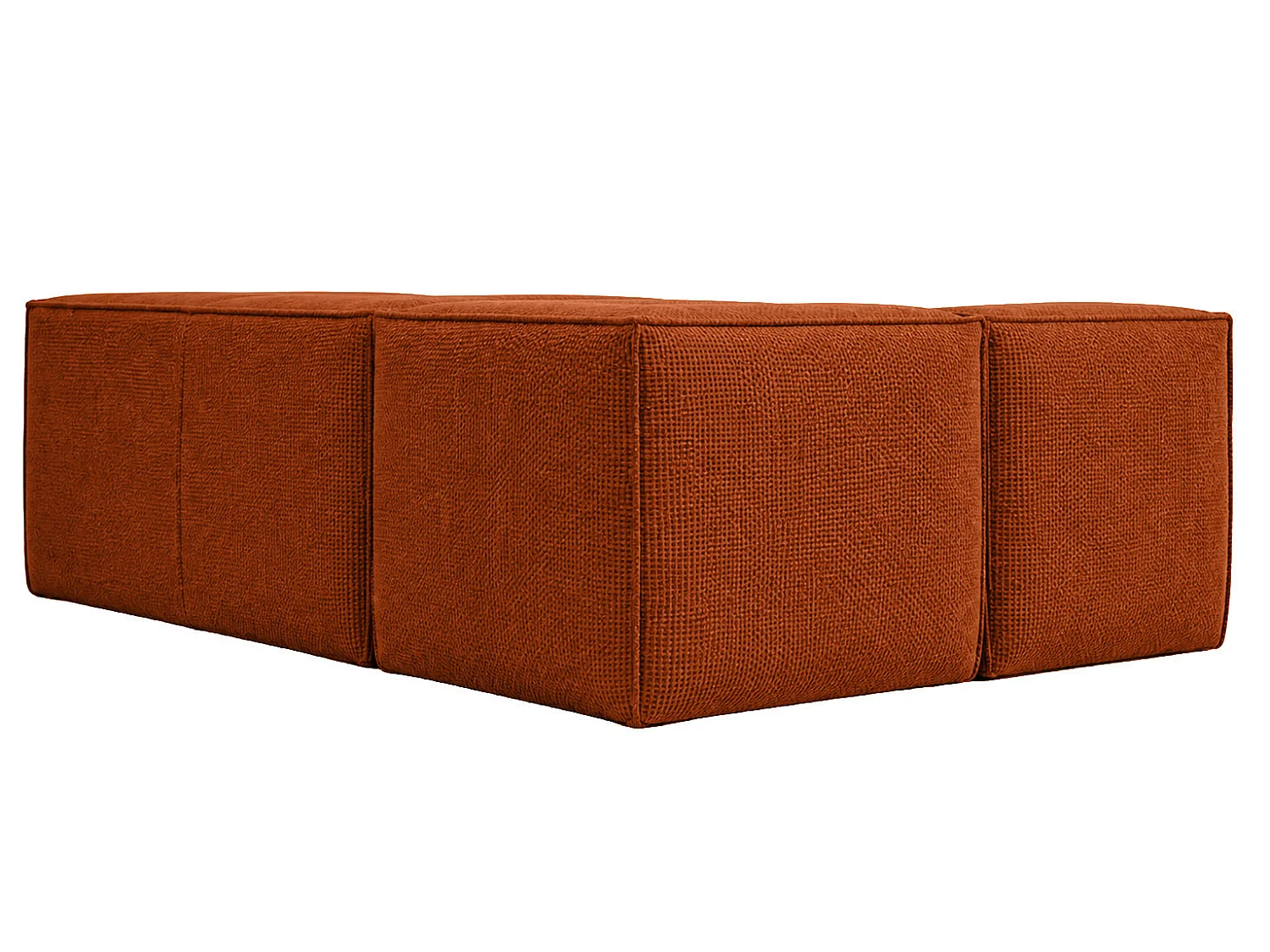 Divano angolare modulare a L, tessuto peluche Pop, rame, destra, LAZY L mini