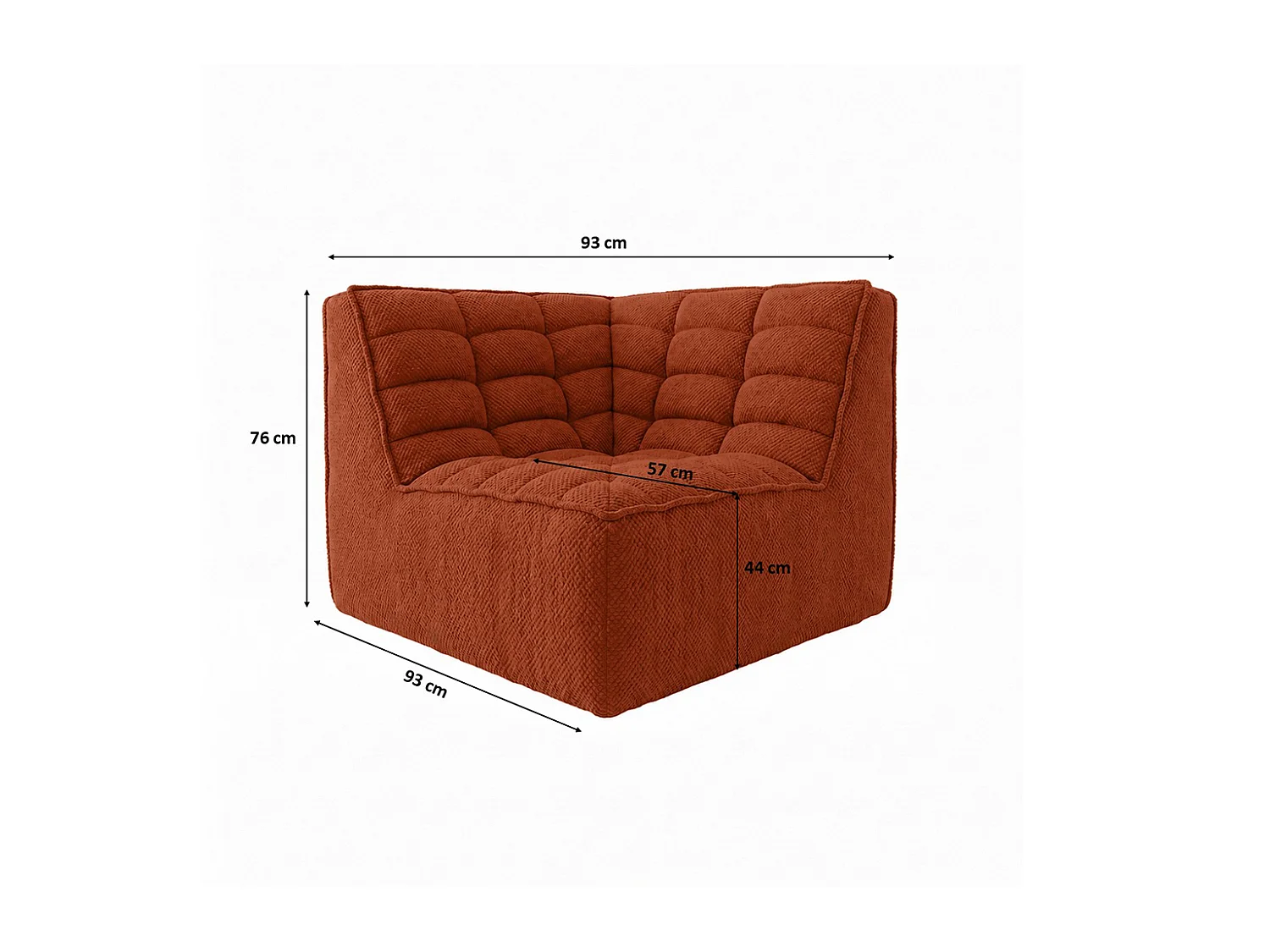 Module d’angle, module, tissu peluche Pop, cuivre, LAZY