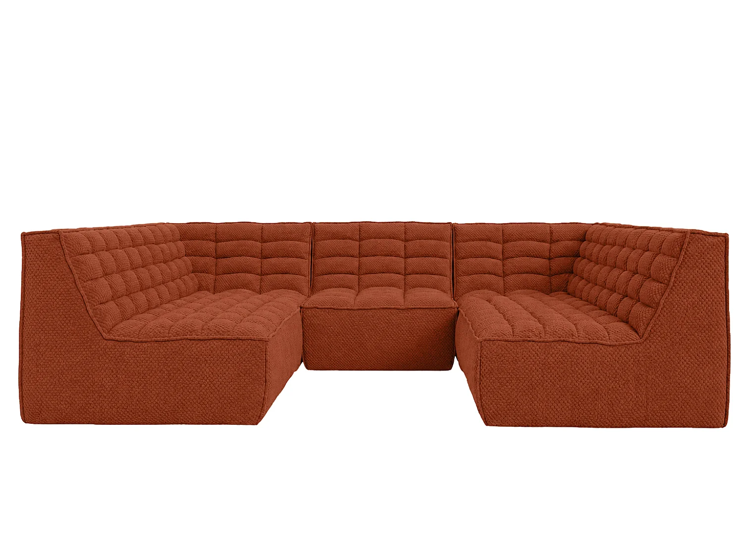Canapé d’angle modulable Corner en U, tissu peluche Pop, cuivre, LAZY U CORNER