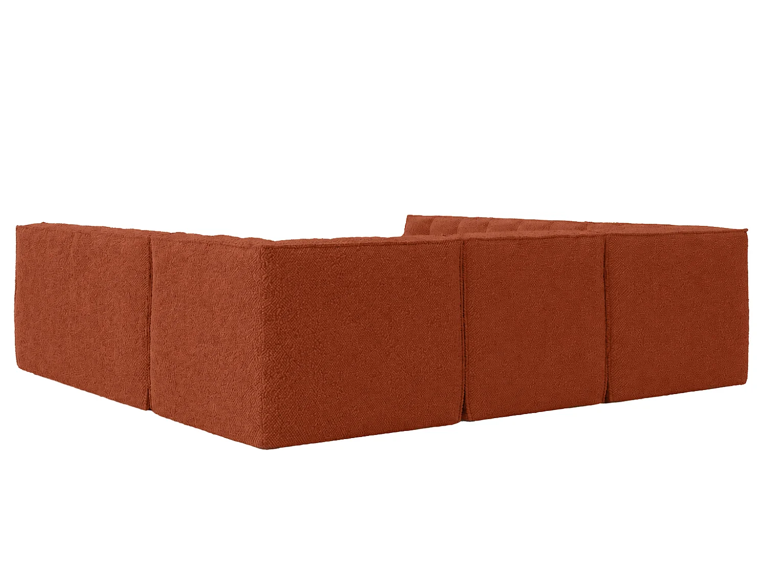 Canapé d’angle modulable Corner en U, tissu peluche Pop, cuivre, LAZY U CORNER