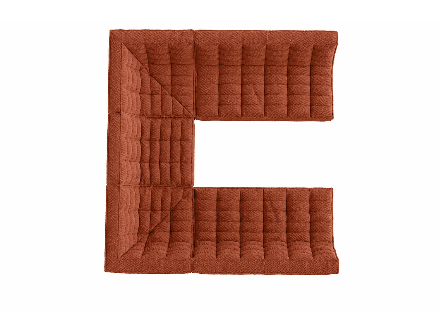 Canapé d’angle modulable Corner en U, tissu peluche Pop, cuivre, LAZY U CORNER