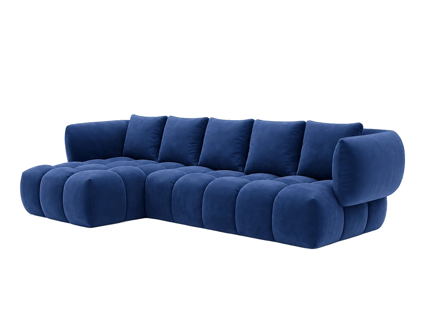Divano angolare a L, tessuto velluto Bluvel, blu inchiostro, sinistra, SEVIO L