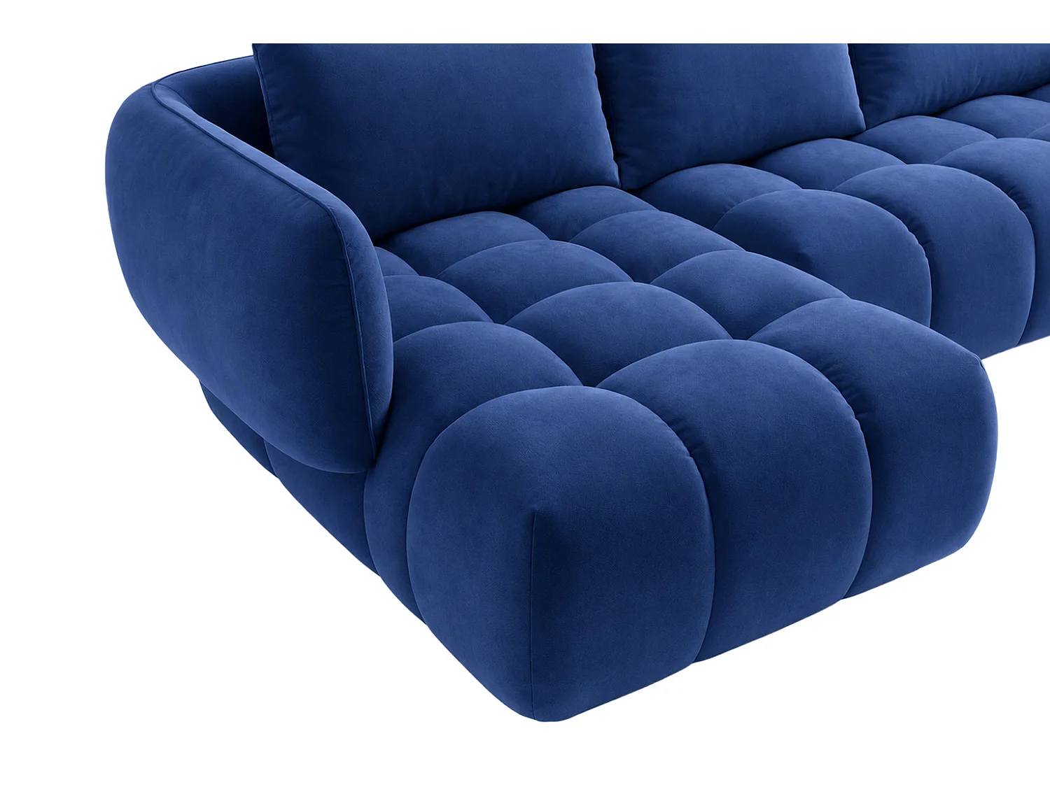 Divano angolare a L, tessuto velluto Bluvel, blu inchiostro, sinistra, SEVIO L