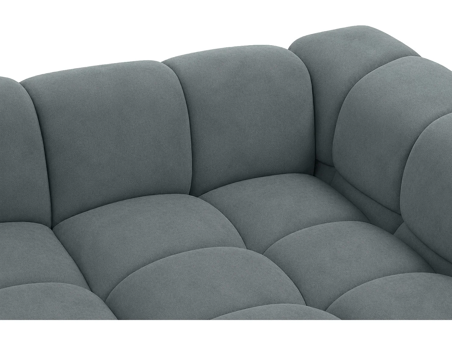 Divano angolare a L, tessuto velluto Bluvel, grigio-blu, destra, Averro XL