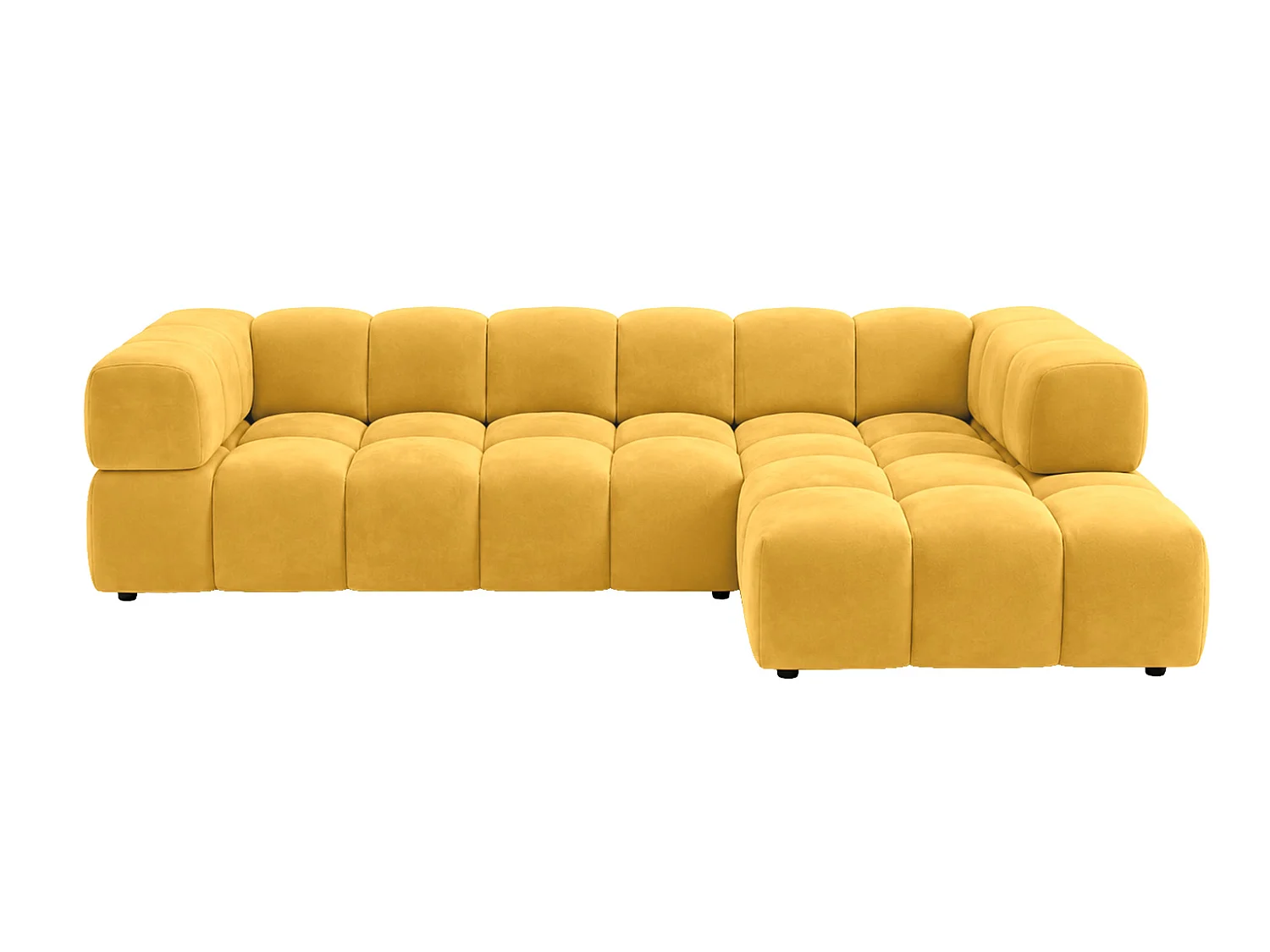 Divano angolare a L, tessuto velluto Bluvel, dorato, destra, Averro XL