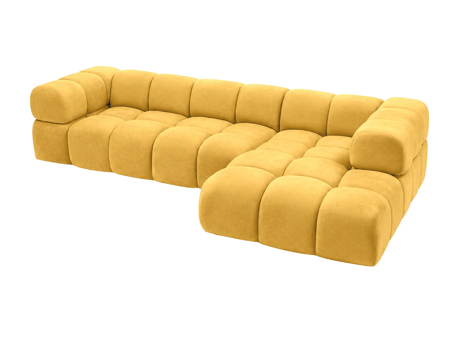 Divano angolare a L, tessuto velluto Bluvel, dorato, destra, Averro XL