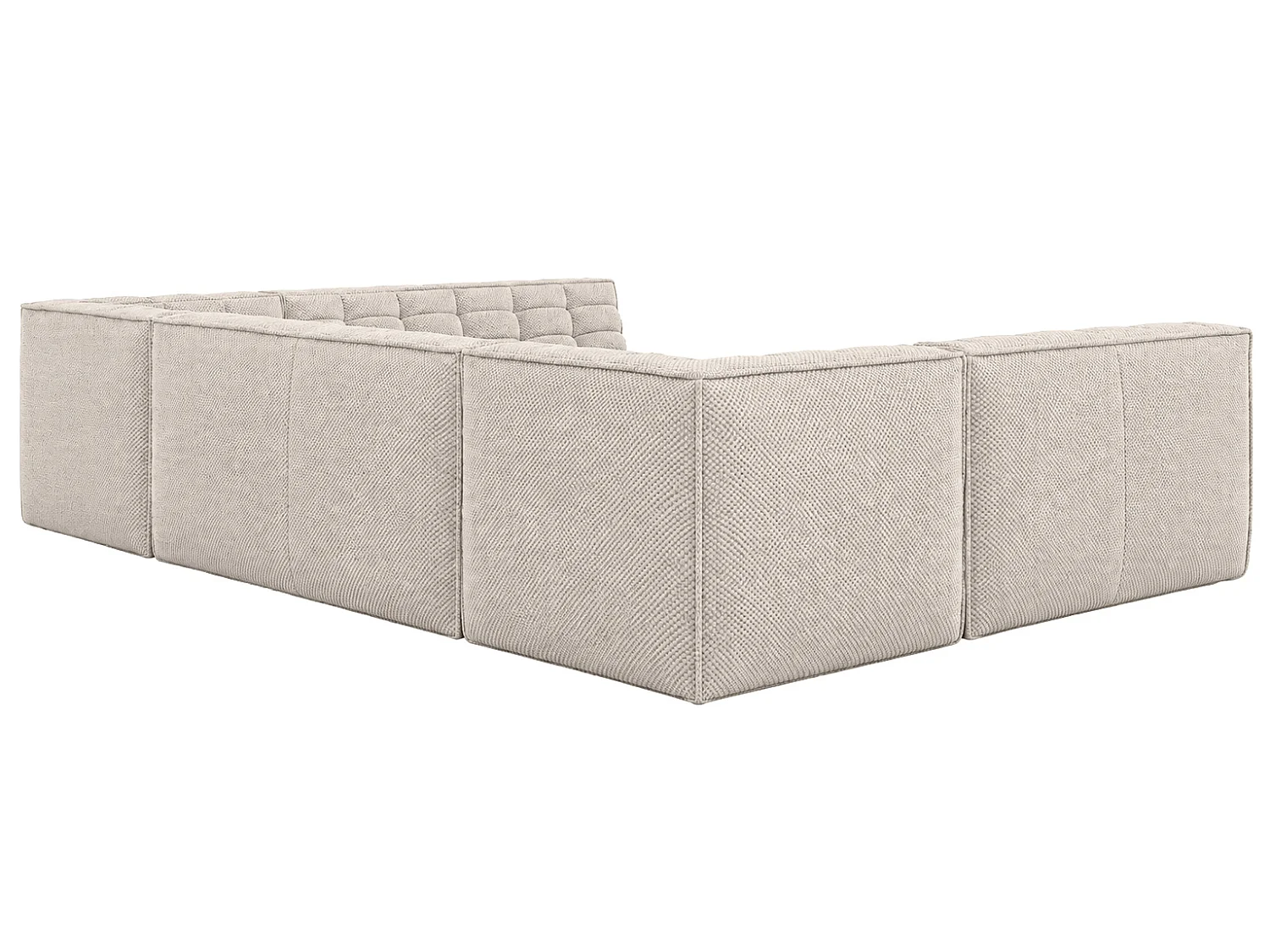 Canapé d’angle modulable U XL en U, tissu peluche Pop, beige, LAZY U XL