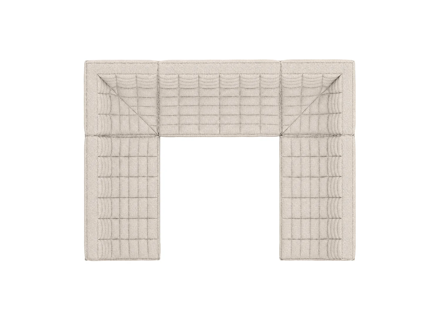 Canapé d’angle modulable U XL en U, tissu peluche Pop, beige, LAZY U XL