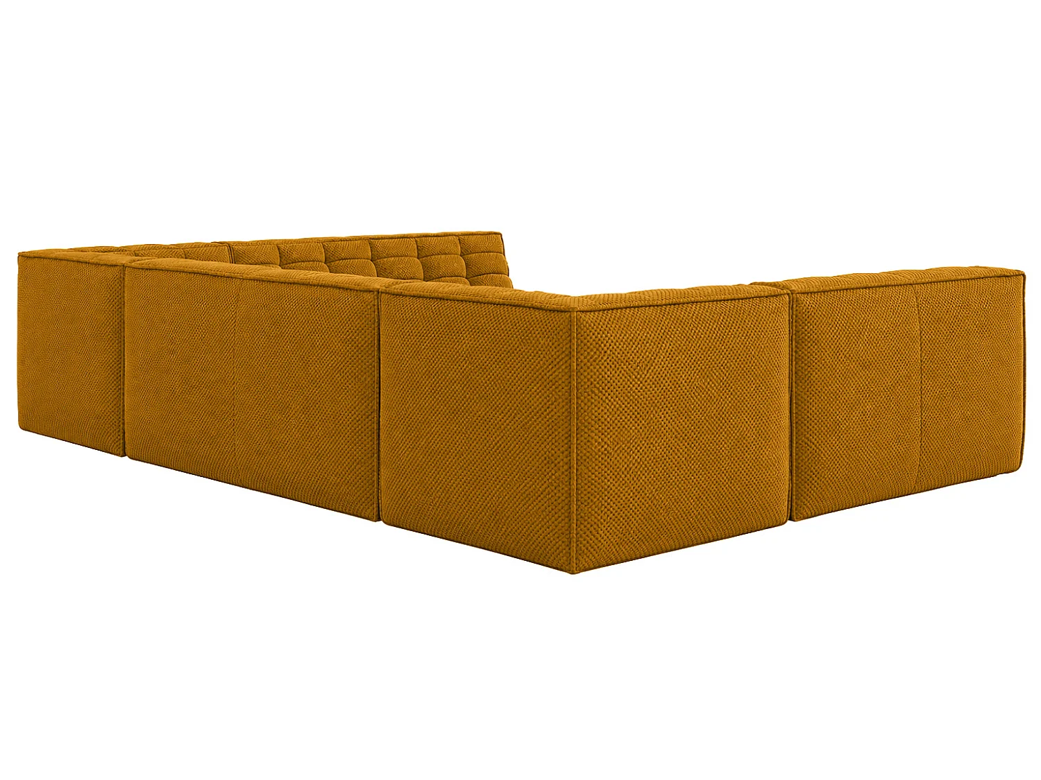 Canapé d’angle modulable U XL en U, tissu peluche Pop, moutarde, LAZY U XL