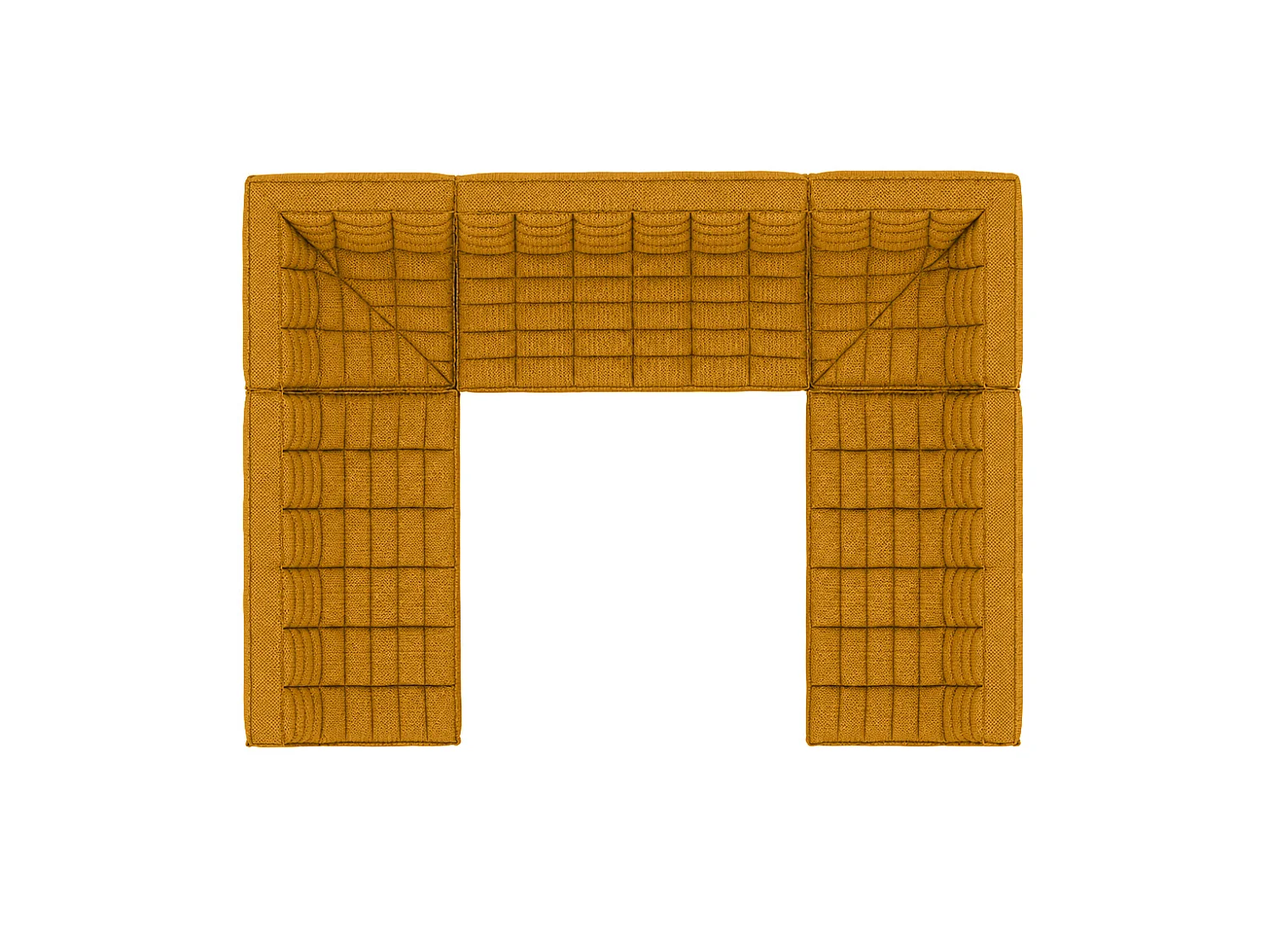 Canapé d’angle modulable U XL en U, tissu peluche Pop, moutarde, LAZY U XL