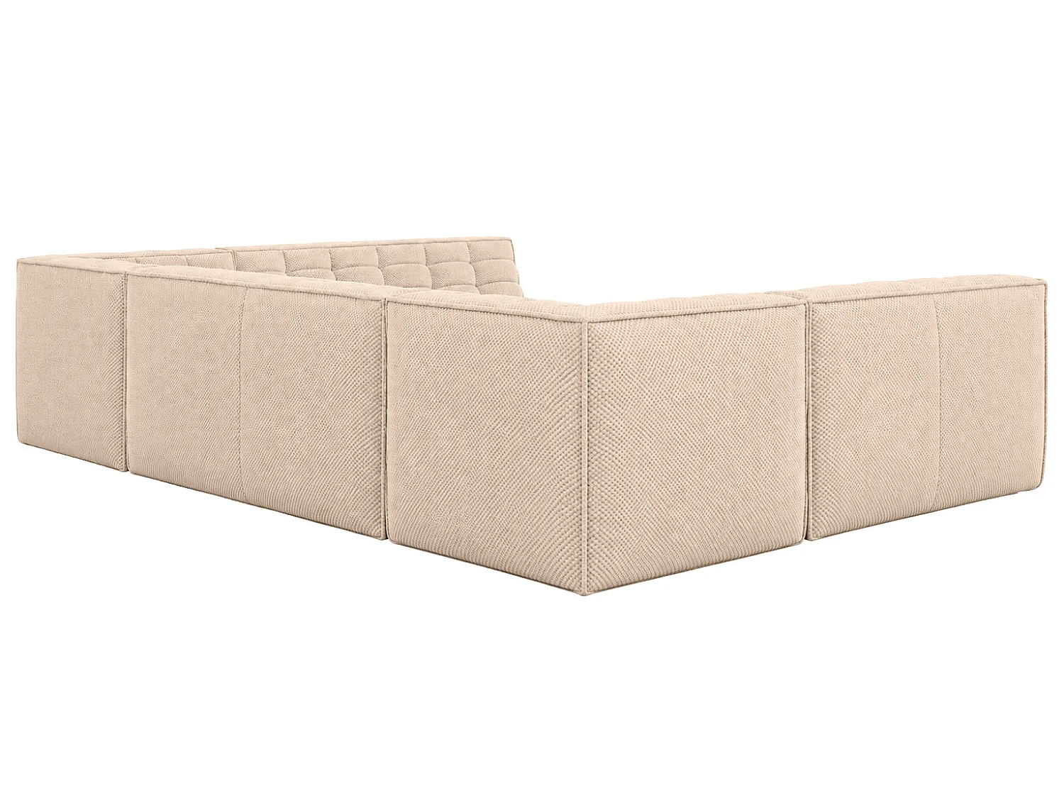 Canapé d’angle modulable U XL en U, tissu peluche Pop, crème, LAZY U XL
