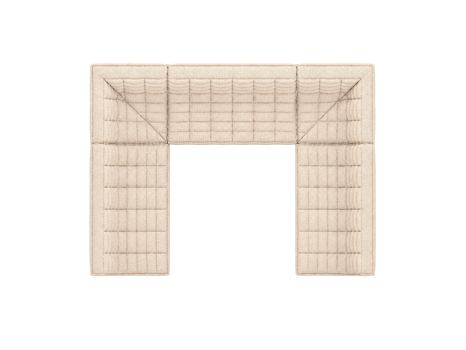 Canapé d’angle modulable U XL en U, tissu peluche Pop, crème, LAZY U XL