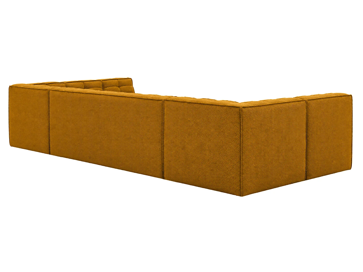 Canapé d’angle modulable en U, tissu peluche Pop, moutarde, LAZY U Medium