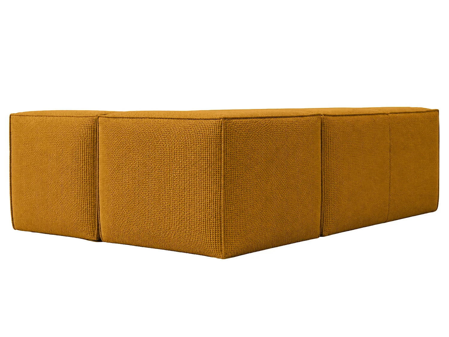 Canapé d’angle modulable en L, tissu peluche Pop, moutarde, gauche, LAZY L mini