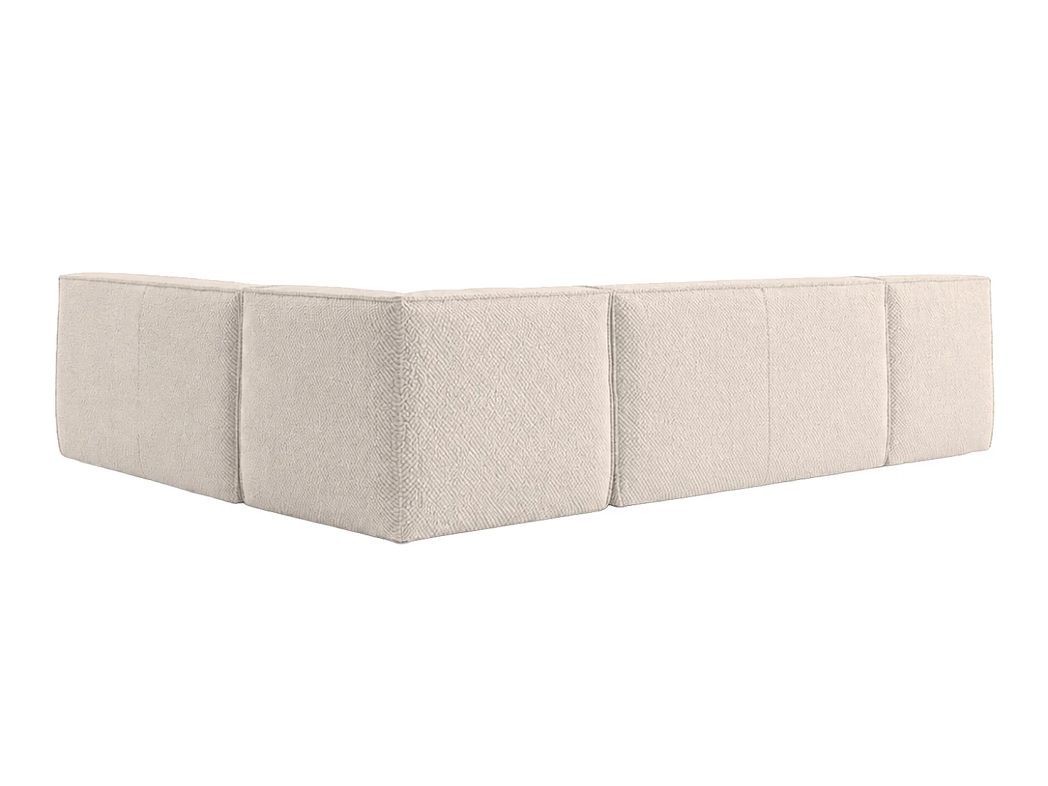 Canapé d’angle modulable en L, tissu peluche Pop, beige, droite, LAZY L