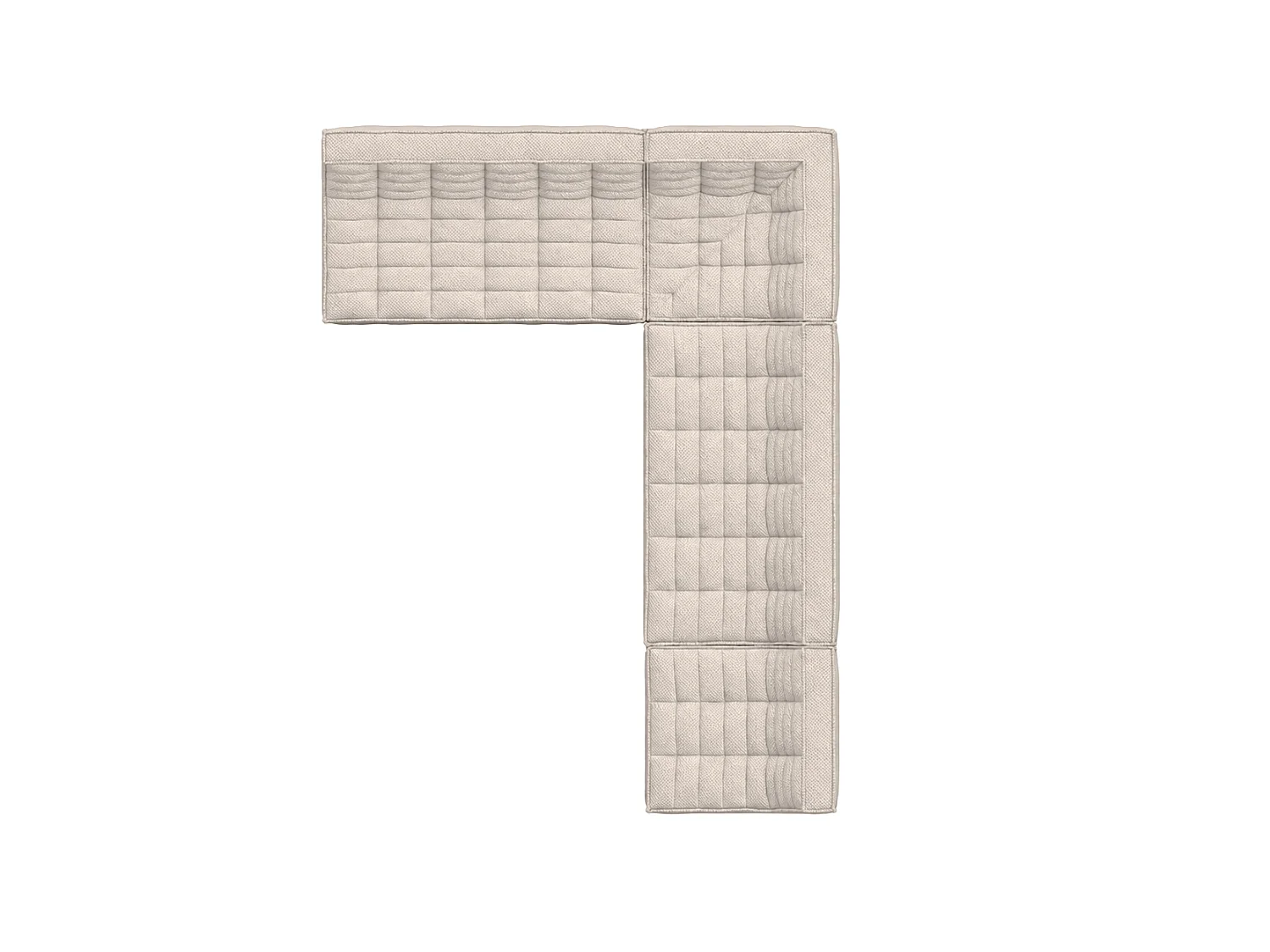 Canapé d’angle modulable en L, tissu peluche Pop, beige, droite, LAZY L