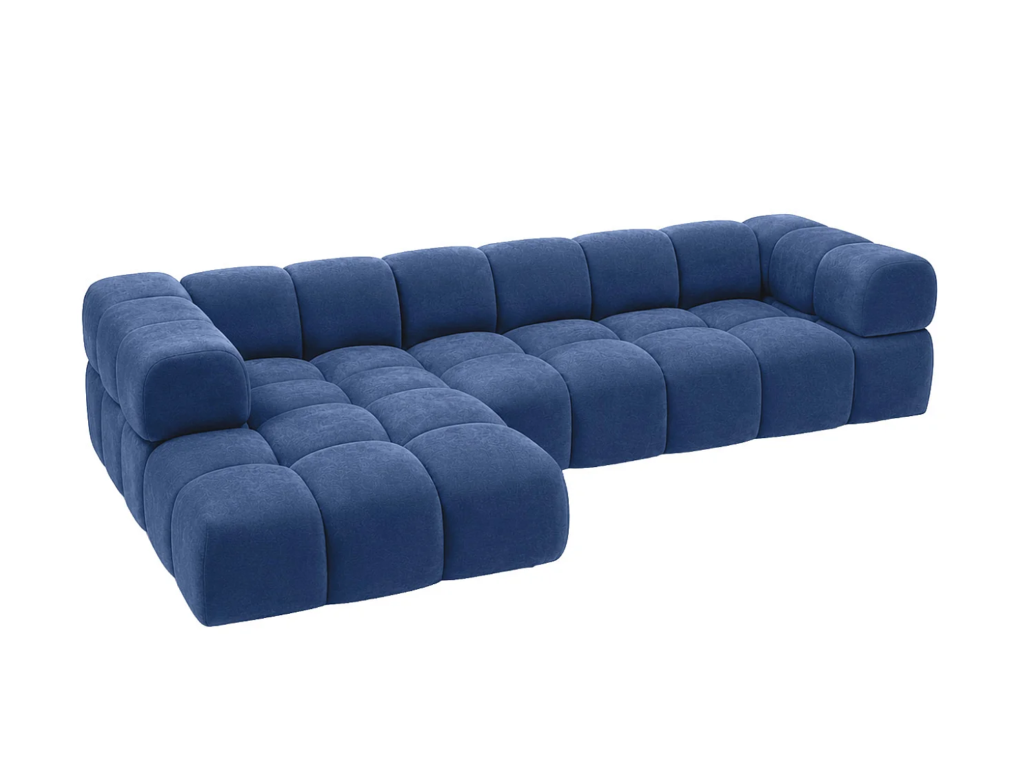 Divano angolare a L, tessuto velluto Bluvel, blu inchiostro, sinistra, Averro XL