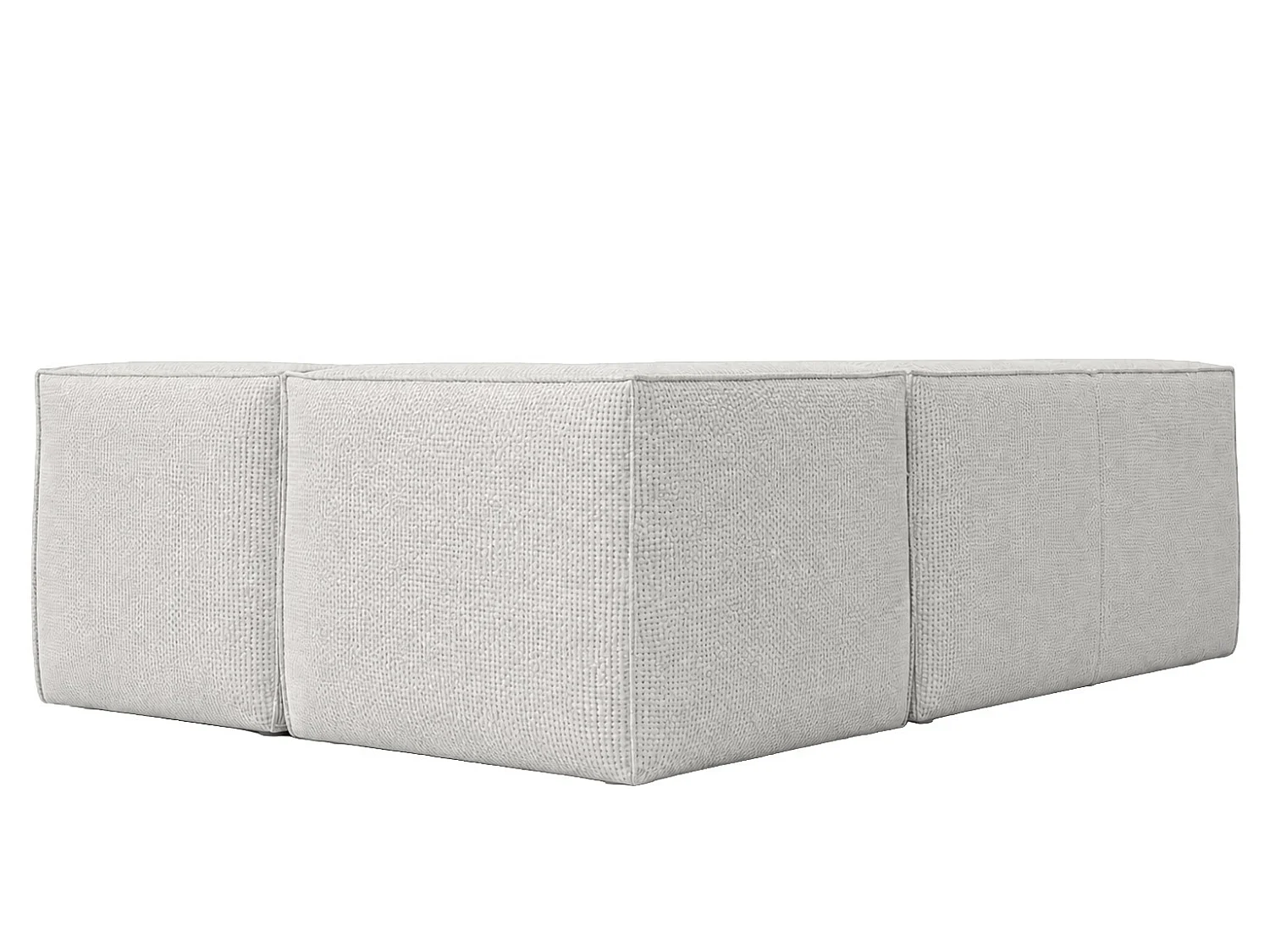 Divano angolare modulare a L, tessuto peluche Pop, bianco ghiaccio, sinistra, LAZY L mini