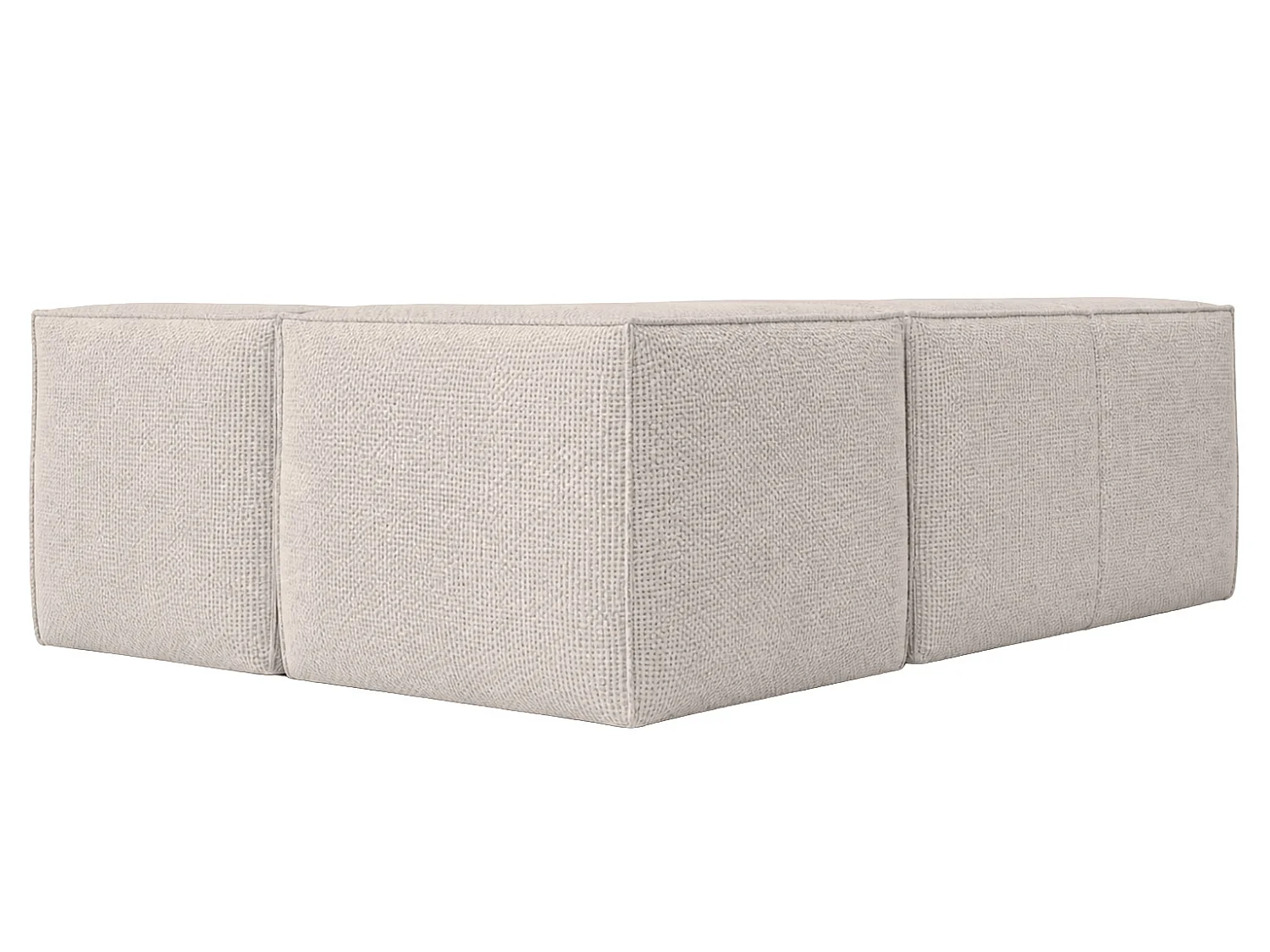 Divano angolare modulare a L, tessuto peluche Pop, beige, sinistra, LAZY L mini