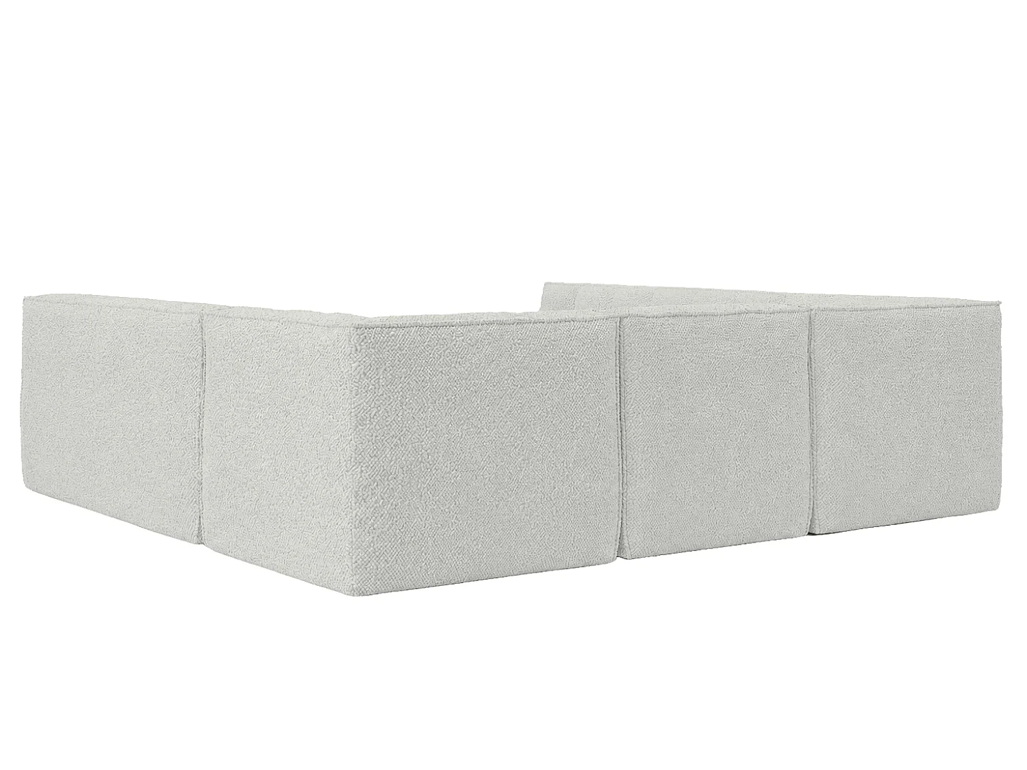 Canapé d’angle modulable Corner en U, tissu peluche Pop, blanc glacé, LAZY U CORNER