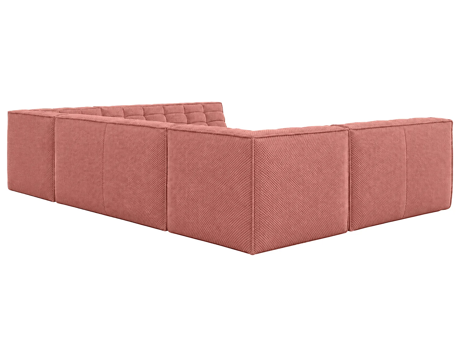 Canapé d’angle modulable U XL en U, tissu peluche Pop, rose, LAZY U XL